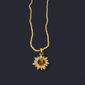 Natural Stone Titanium Steel
Pendant Necklace